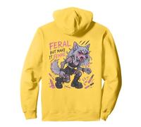 Feral But Make It Femme Goth Wolf Pastel Punk Style Pullover Hoodie