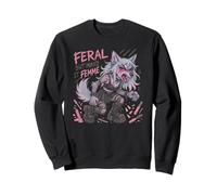 Feral But Make It Femme Goth Wolf Pastel Punk Style Sweatshirt