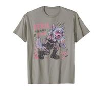 Feral But Make It Femme Goth Wolf Pastel Punk Style T-Shirt