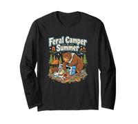 Feral Camper Weekend Forest Backpacking Enthusiast Long Sleeve T-Shirt