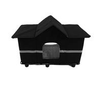 Feral Cat House, Large Outdoor Shelter with Reflective Strips and Sunroof, Water Proof Insulated Winter Pet Home, Visibility At Night