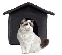 Feral Cat Shelter, Pet Shelter Waterproof Warm Oxford Cloth Cat House, Waterproof Outside Cat Houses for Winter, Weatherproof Warm Cat Bed, Outdoor Stackable Cat House for Indoor & Outdoor