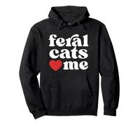 Feral Cats Love Heart Me Cat Rescue Advocate Pullover Hoodie
