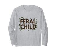 Feral Child: Wilderness Spirit for Nature Lovers Long Sleeve T-Shirt, Adult Unisex, Heather Grey, M