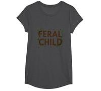 Feral Child: Wilderness Spirit for Nature Lovers T-Shirt, Girls, Dark Heather Grey, Small