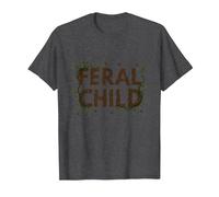 Feral Child: Wilderness Spirit for Nature Lovers T-Shirt, Men, Dark Heather Grey, 4XL
