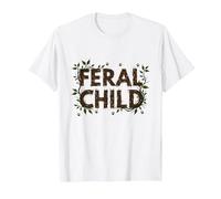 Feral Child: Wilderness Spirit for Nature Lovers T-Shirt, Men, White, L