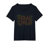 Feral Child: Wilderness Spirit for Nature Lovers T-Shirt, Women's Plus, Black, 4X