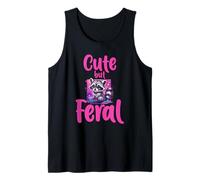 Feral Cute Kids Female Spicy Reading State Racoon Design Tank Top