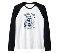 Feral Design Love Couple Possum Opossum Raccoon Raglan Baseball Tee
