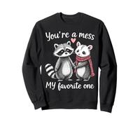 Feral Design Love Couple Possum Opossum Raccoon Sweatshirt