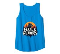Feral & Fearless: Fierce Wolf Wilderness Adventure Tank Top, Women, Sapphire, S