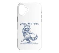 Feral & Fifty Raccoon 50th Birthday Case for iPhone 16 Plus