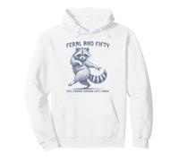 Feral & Fifty Raccoon 50th Birthday Pullover Hoodie