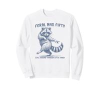 Feral & Fifty Raccoon 50th Birthday Sweatshirt