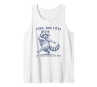 Feral & Fifty Raccoon 50th Birthday Tank Top