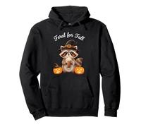 Feral for Fall Cute Raccoon Pumpkin Spice Autumn Halloween Pullover Hoodie