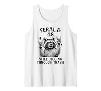 Feral & Forty Eight Funny Raccoon 48 Year Old 48th Birthday Tank Top