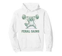 Feral Gains Trash Raccoon Panda Gym Fitness Weightlifting Pullover Hoodie