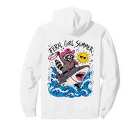 Feral Girl Trash Panda Shark Cowgirl Chaos Pullover Hoodie