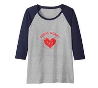 Feral Heart: Wild Love for Rebellious Romantics Raglan Baseball Tee, Women, Navy/Athletic Heather, L