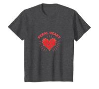 Feral Heart: Wild Love for Rebellious Romantics T-Shirt, Kids, Dark Heather Grey, 12 Years