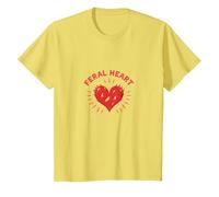 Feral Heart: Wild Love for Rebellious Romantics T-Shirt, Kids, Lemon, 8 Years