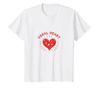 Feral Heart: Wild Love for Rebellious Romantics T-Shirt, Kids, White, 12 Years