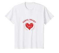 Feral Heart: Wild Love for Rebellious Romantics T-Shirt, Kids, White, 6 Years