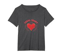 Feral Heart: Wild Love for Rebellious Romantics T-Shirt, Women's Plus, Dark Heather Grey, 5X