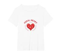 Feral Heart: Wild Love for Rebellious Romantics T-Shirt, Women's Plus, White, 3X