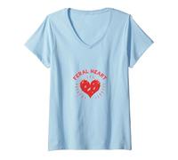 Feral Heart: Wild Love for Rebellious Romantics V-Neck T-Shirt, Women, Baby Blue, S