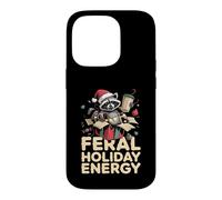 Feral Holiday Energy Funny Raccoon Christmas Case for iPhone 14 Pro