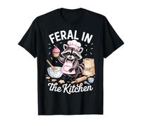 Feral in The Kitchen Funny Raccoon Baker Baking Cupcake Mom T-Shirt