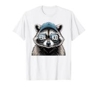 Feral Kid Raccoon Sunglasses Cap Design T-Shirt