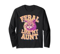 Feral Like My Aunt Angry Cat Design Long Sleeve T-Shirt