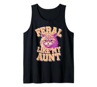 Feral Like My Aunt Angry Cat Design Tank Top