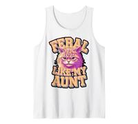 Feral Like My Aunt Angry Cat Design Tank Top
