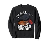 Feral Middle Math School Crow Funny Textbook Deadpan Kid Sweatshirt