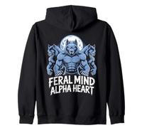 Feral Mind Alpha Heart Werewolf Moon Pack Zip Hoodie