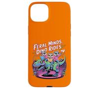 Feral Minds Raccoon Squad on T-Rex Robotic Back to School Case for iPhone 15 Plus