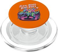 Feral Minds Raccoon Squad on T-Rex Robotic Back to School PopSockets PopGrip for MagSafe