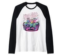 Feral Minds Raccoon Squad on T-Rex Robotic Back to School Raglan Baseball Tee