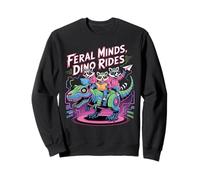 Feral Minds Raccoon Squad on T-Rex Robotic Back to School Sweatshirt