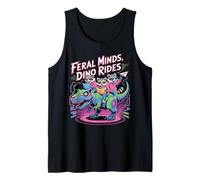 Feral Minds Raccoon Squad on T-Rex Robotic Back to School Tank Top