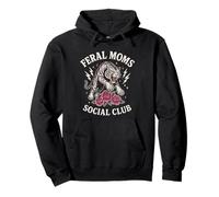 Feral Moms Social Club Fierce Woman Demon Art Pullover Hoodie
