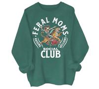 Feral Moms Social Club Sweatshirt, Feral Moms Social Club Women Funny Tiger Sweatshirt, Unisex Feral Moms Sweatshirt Green