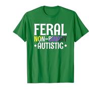 Feral Non Binary Autistic Genderqueer Queer Non Binary T-Shirt, Men, Kelly Green, X-Large