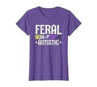 Feral Non Binary Autistic Genderqueer Queer Non Binary T-Shirt, Women, Purple Heather, X-Small