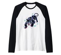 Feral Panther Horror Animation Art Raglan Baseball Tee